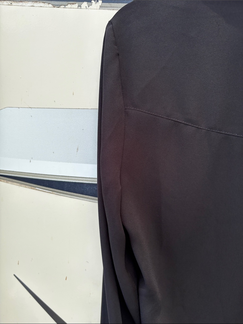 Express Black Button-Front Collared Blouse - Picture 7 of 7